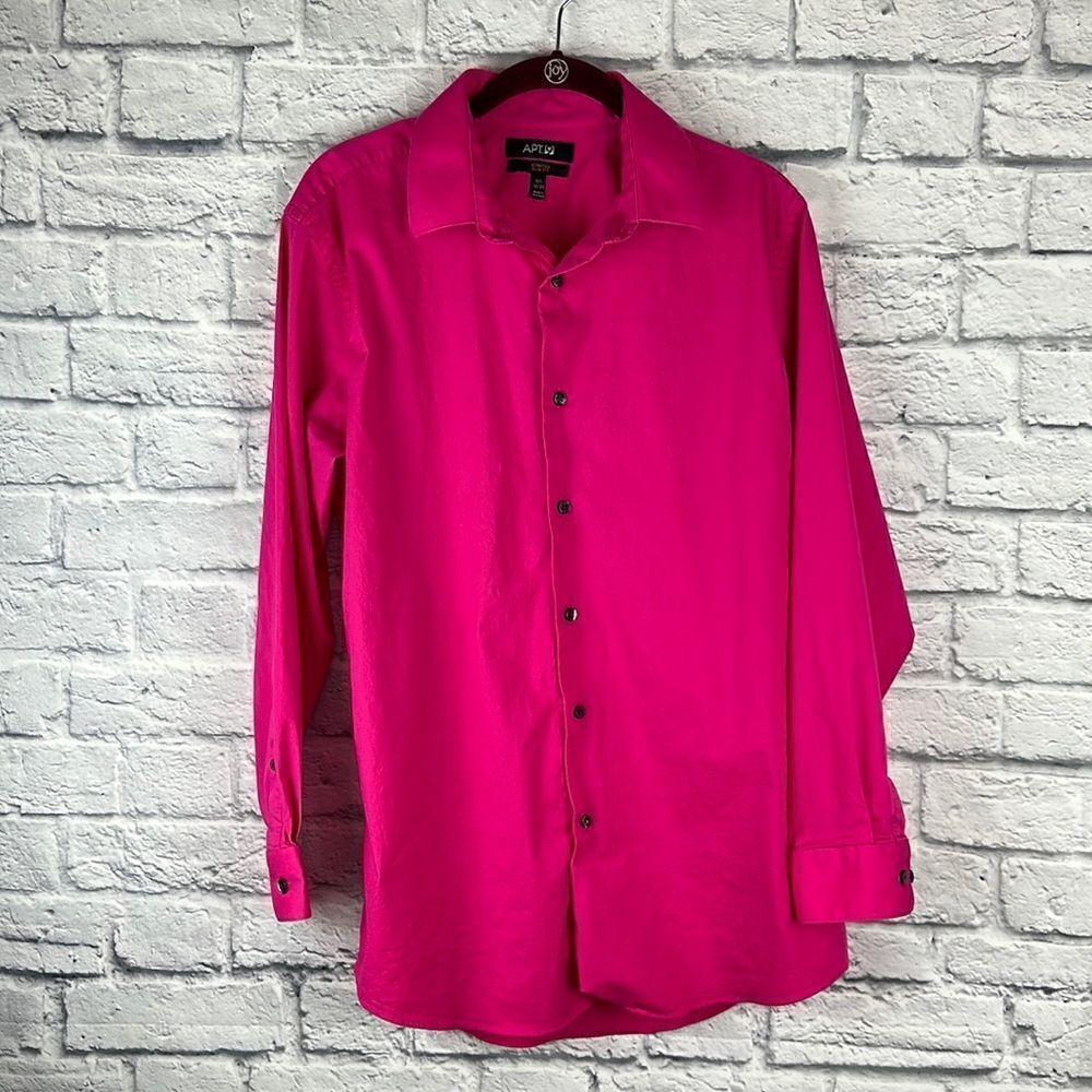 APT.9 Stretch Slim Fit Long Sleeve Dress Career Shirt 16 1/2